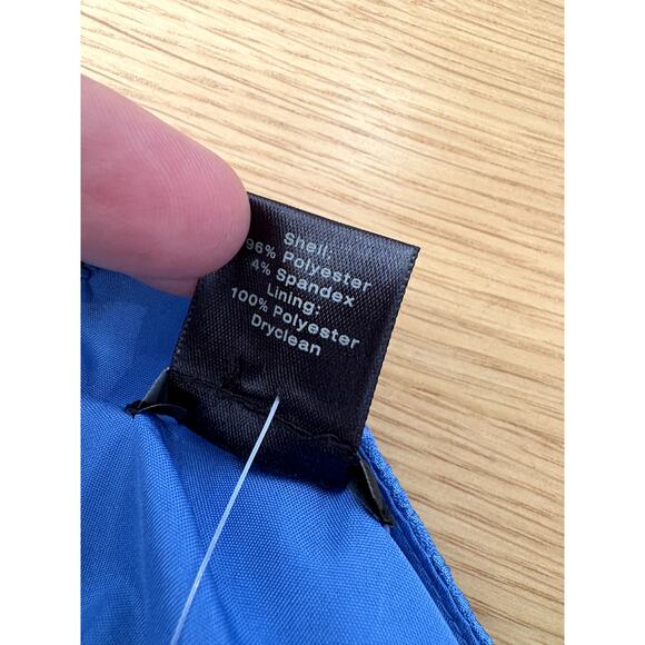 NWT ANN TAYLOR Sleeveless Sheath Shift Dress Textured Filigree Blue Size 12 - Picture 8 of 9